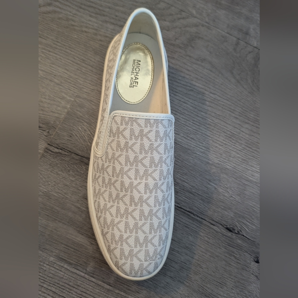 Michael Kors Men's Monogram Slip-On Shoes - Cream and Gray